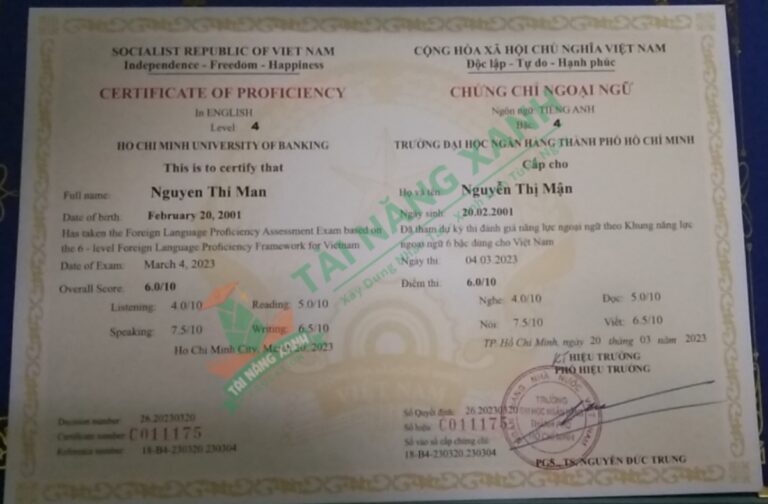 chứng chỉ ngoại ngữ
